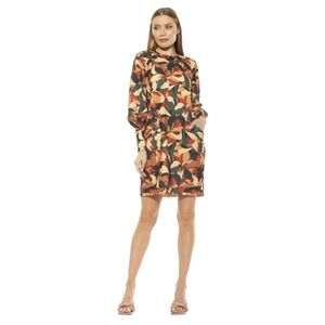 Alexia Admor Raglan Dress Abstract camo print.